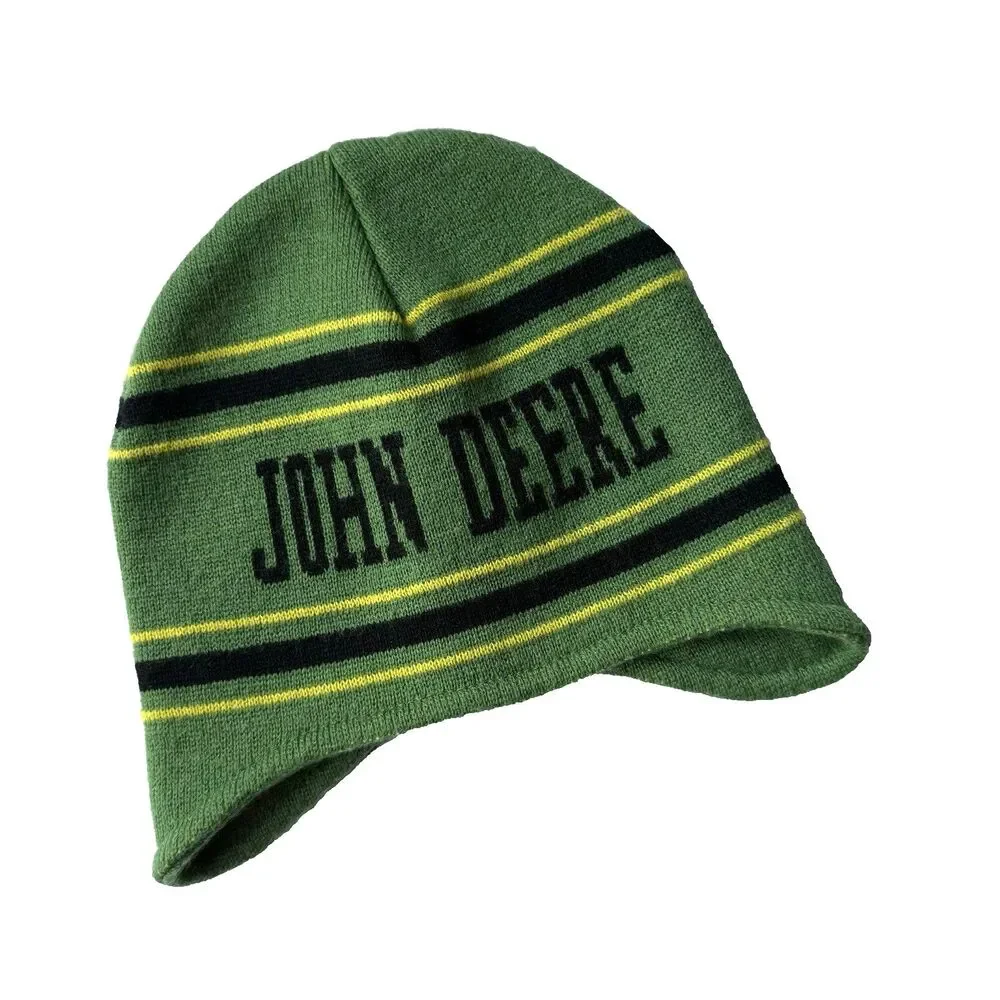 John Deere Over Ear Knit Skull CHILD One Size Cap Beanie Green Ski Snow Winter